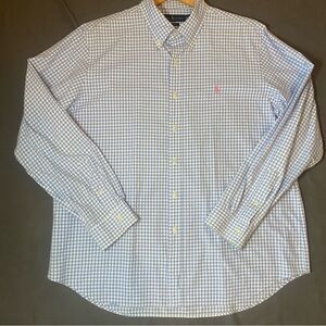 Polo Ralph Lauren Custom Fit Shirt Men’s XL Blue White Gingham Button Down